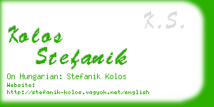 kolos stefanik business card